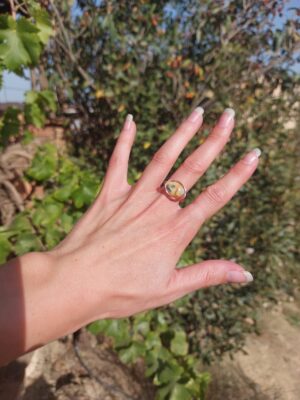 Koperen ring met Agaat