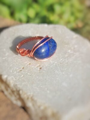 Koperen ring met Lapiz Lazuli
