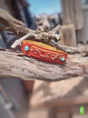 Leren armband met Turkoois