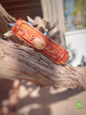 Leren armband met Agaat