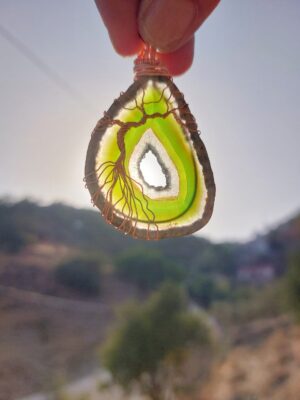 Groene Agaat met Tree Of Life