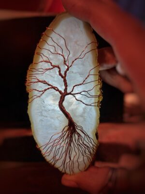 Witte Agaat Suncatcher met Tree Of Life