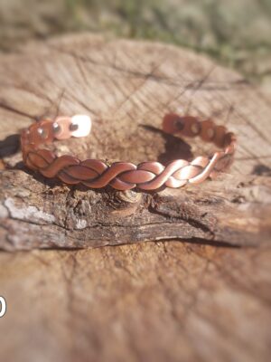 Koperen armband met 6 magneten