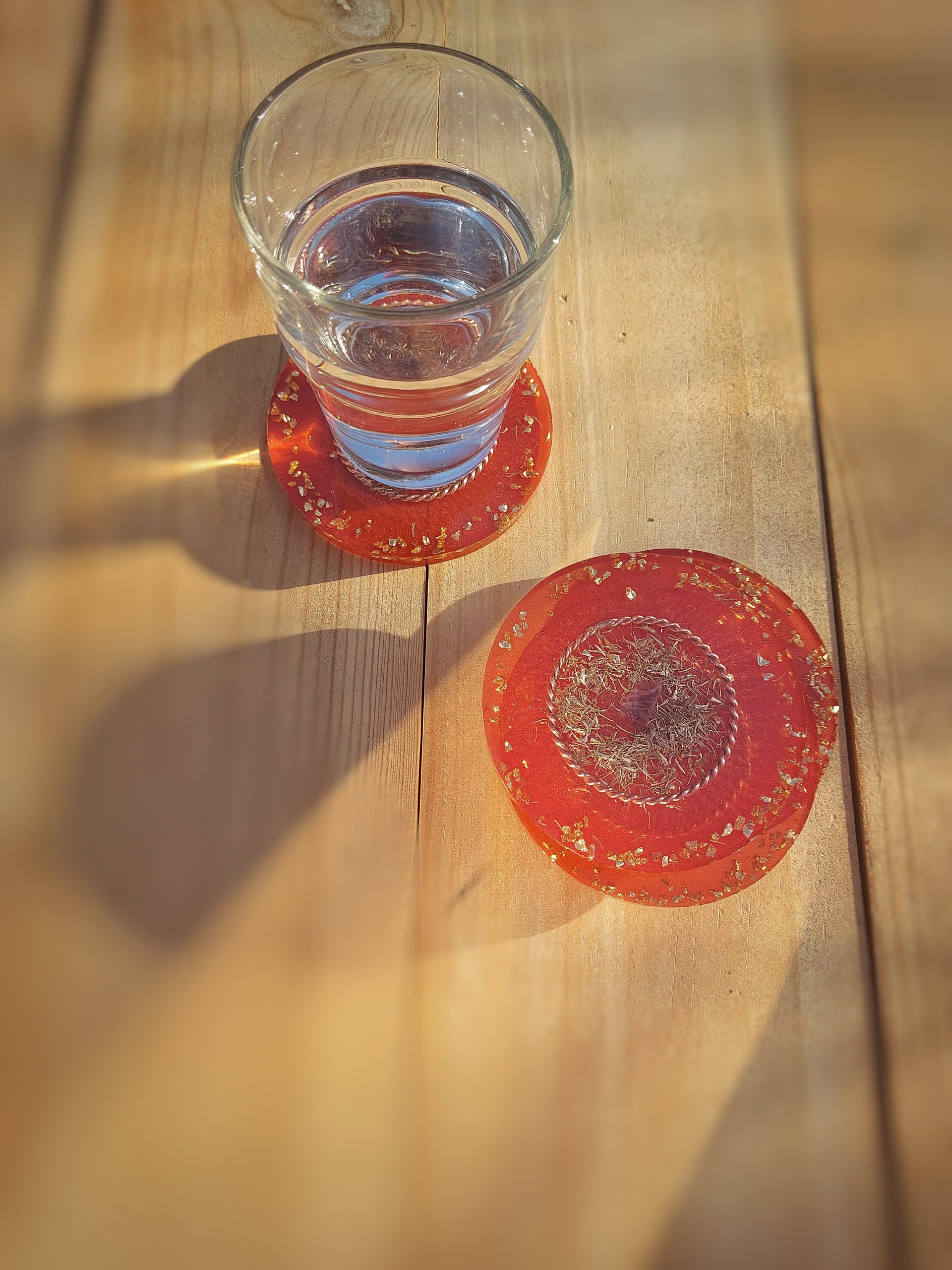 orgonite onderzetters amethist messing lost cubit 177mhz