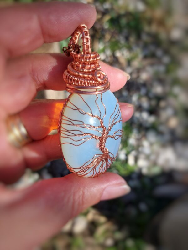 hanger opaliet tree of life koper voorkant