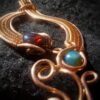 zwarte opal copper wirewrap handmade ethiopie hanger