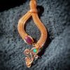 zwarte opal copper wirewrap handmade ethiopie hanger