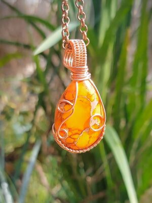 Jaspis met koperdraad