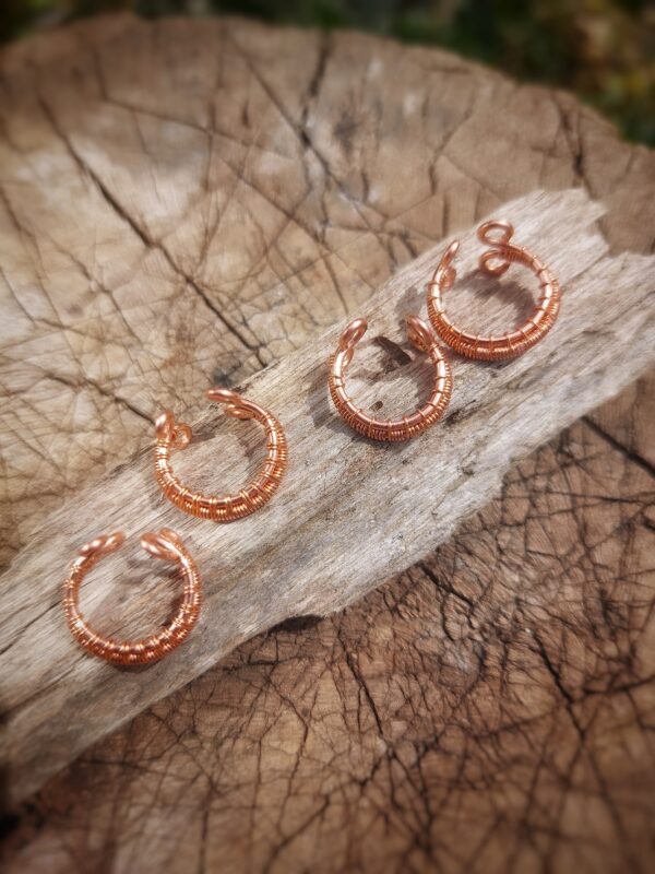 koperen ear cuff, zonder gaatjes oorbel