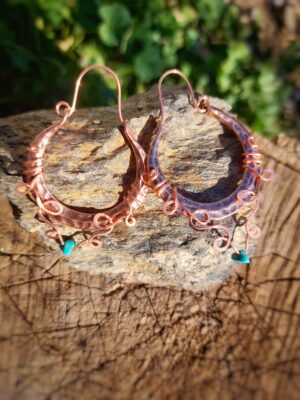 oorbellen ring turquoise