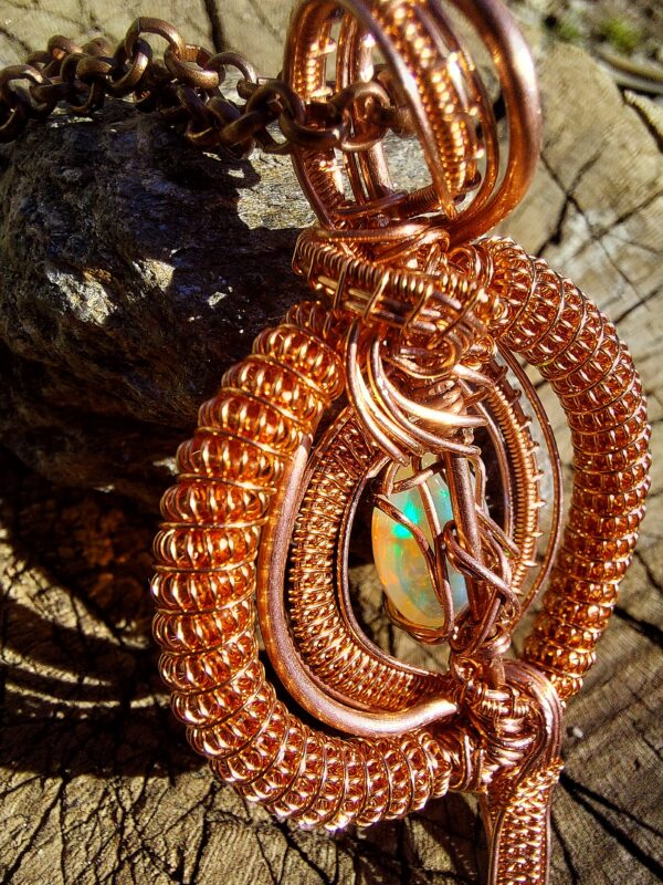 white opal ethiopië 2.1carat copper wire 3