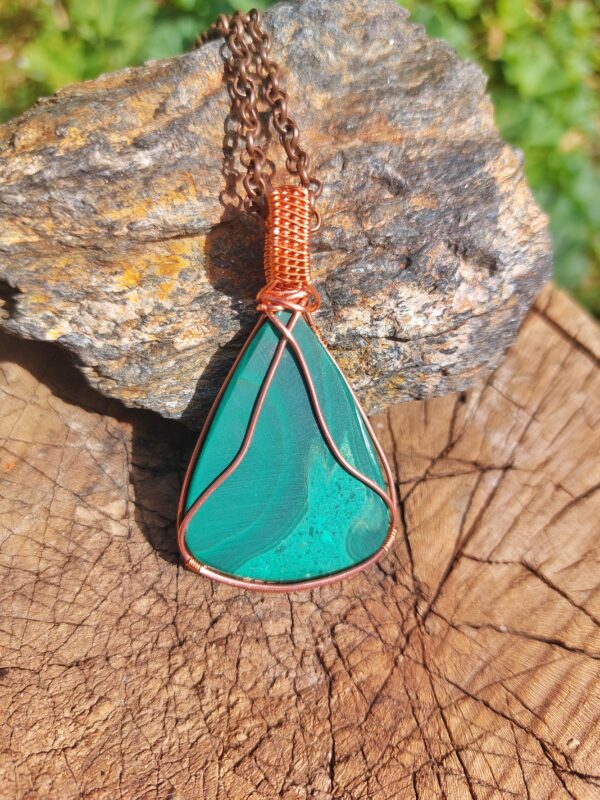 hanger koper draad malachiet tree of life