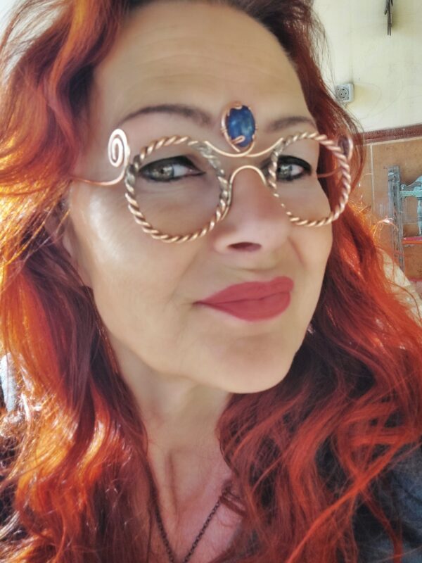 kopren bril met lapiz lazuli