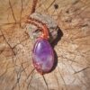 hanger met amethist en koperdraad
